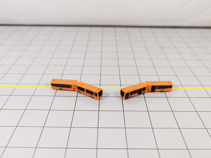 5x Airport Car Park Articulated Bendy Buses GSE 1:400 Scale Vehicle Models