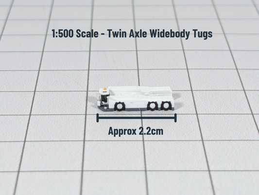 Aircraft Pushback Tugs (10x Twin Axle) Airport GSE White Models 1:500 Diorama