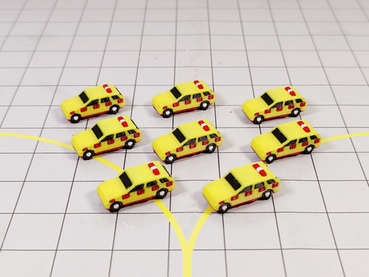 8x Airfield Operations Cars Airport Vehicles GSE Models 1:200 Scale Scenery