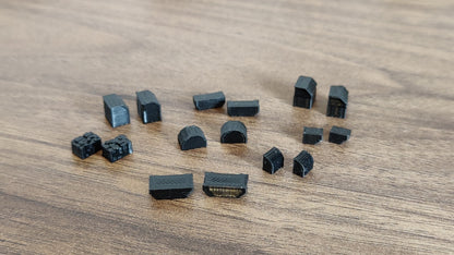 16x Set of ULD Aircraft Containers Grey/Black/White 1:400 Scale Airport Diorama