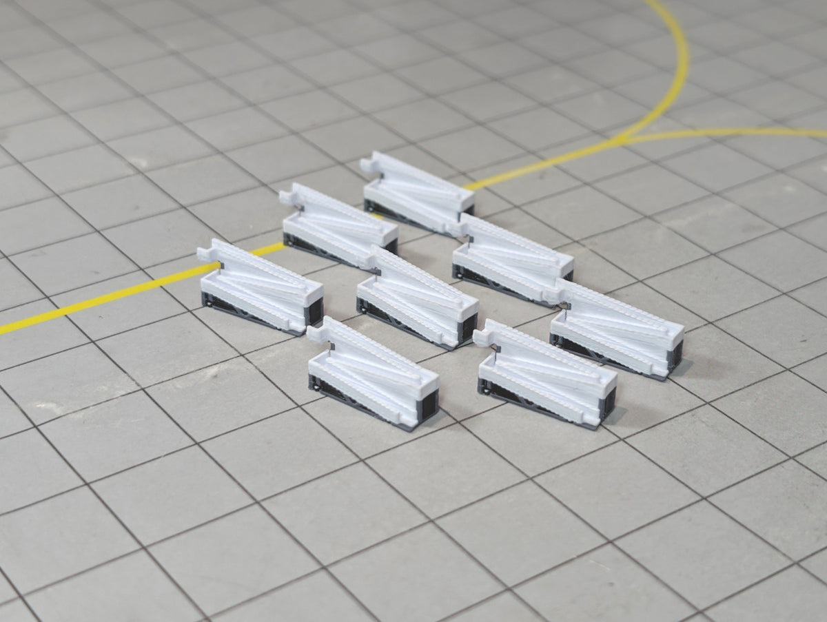 Aircraft GSE Boarding Ramps (x8) Airport Passenger Ramp Models 1:500 Diorama