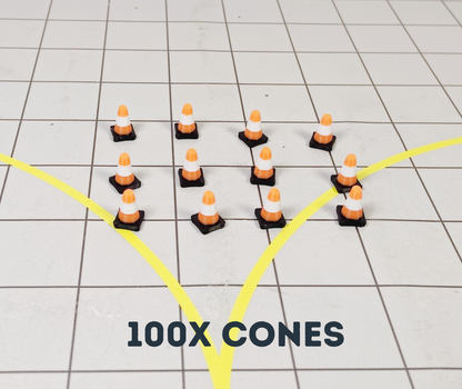 100x Orange/White Traffic Cones Airport Stand GSE Models 1:144 Scale Diorama