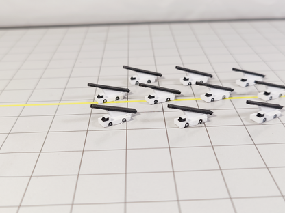 10x White Widebody Belt Bag Loaders GSE Airport Vehicles Models 1:400 Scale