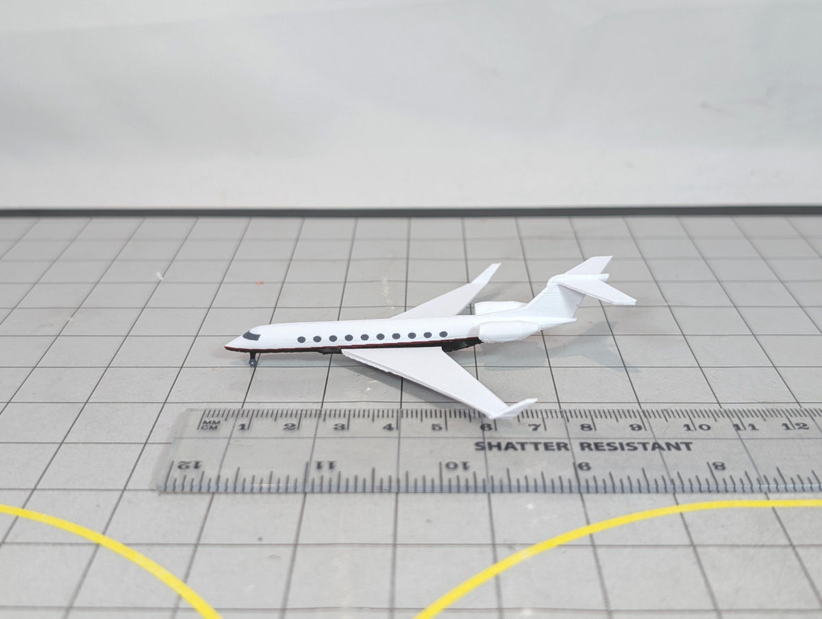 2x Gulfstream G700 Business Private Jet 1:400 Scale Models Airport Diorama