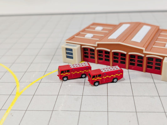Fire Trucks (x6) Airport GSE Emergency Rescue MPRV Vehicles 1:400 Scale Scenery