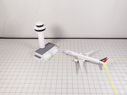 Airport ATC Air Traffic Control Tower Diorama Model 1:400 Scale White Stansted