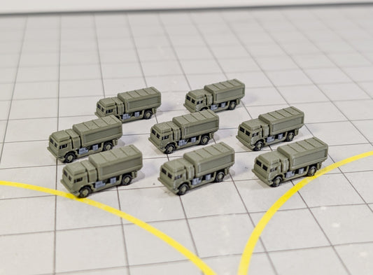 Military Transport Trucks (x8) Airport GSE Army Vehicles 1:400 Scale Diorama