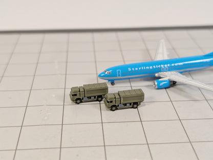 Military Transport Trucks (x8) Airport GSE Army Vehicles 1:500 Scale Diorama