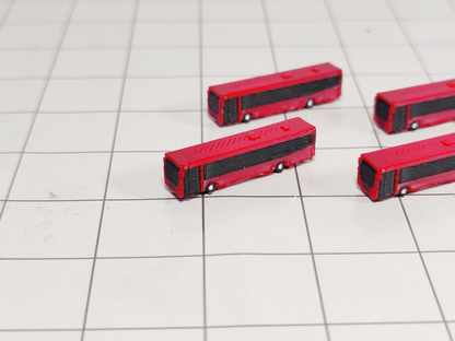 6x Single Deck Buses Aircraft Airport GSE Vehicle Set Models 1:400 Diorama