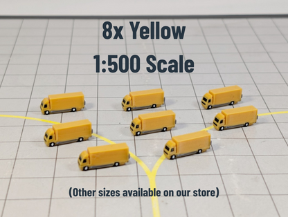 Rigid Trucks (x8) Airport Cargo Lorry GSE Vehicles 1:500 Scale Scenery Diorama