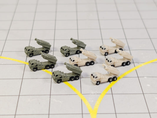 Military HIMARS Missile Launch Trucks (x8) Airport GSE Vehicles 1:500 Scale