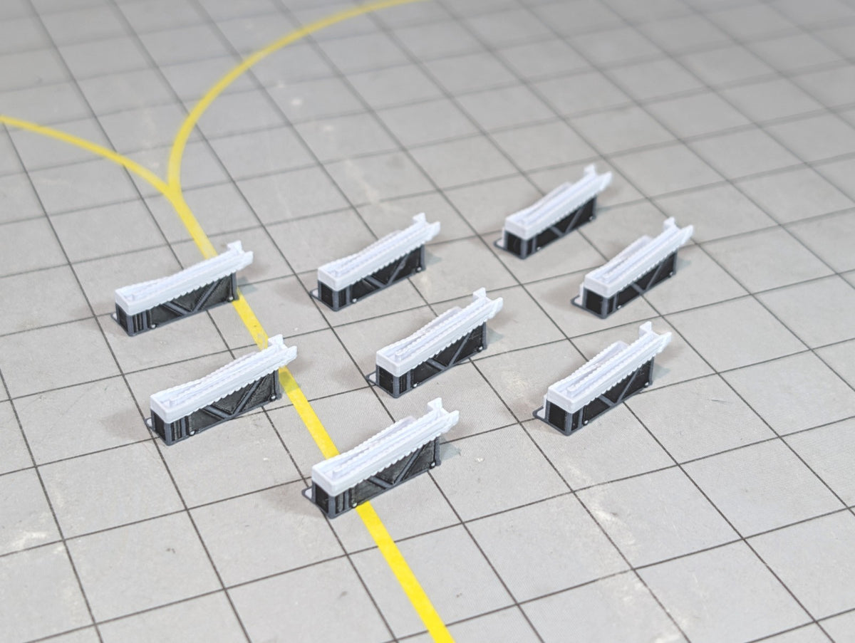 Aircraft GSE Boarding Ramps (x8) Airport Passenger Ramp Models 1:500 Diorama