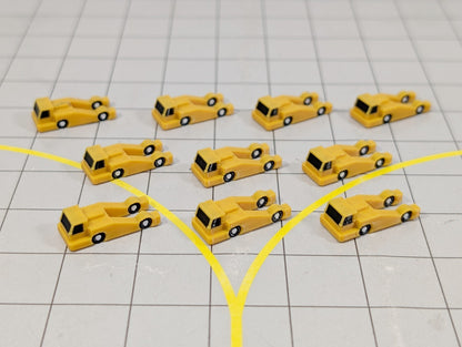 Aircraft Pushback Tugs (10x Yellow) Airport GSE White Vehicle Model 1:400 Scale