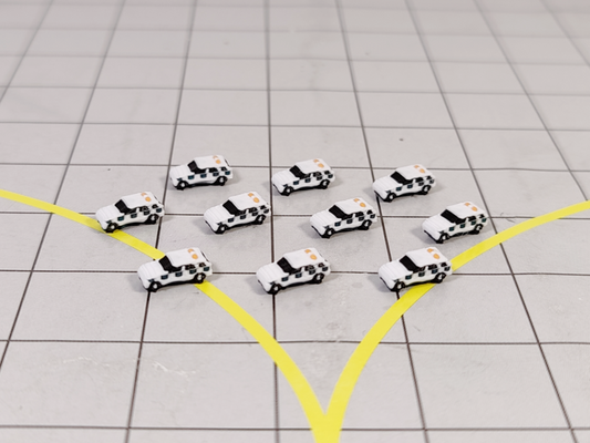 10x Airfield Security Cars 4x4 Airport Vehicles GSE Scenery Models 1:500 Scale