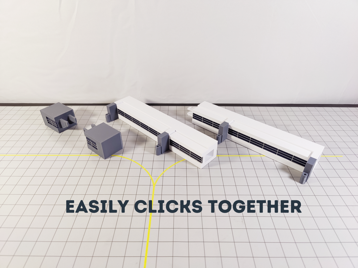 Regional Airport Terminal Building + Extending Bridges Model 1:500 Scale Diorama