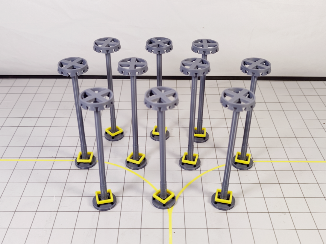 10x Airport Floodlights + Barriers Aircraft Building Models 1:200 Scale Diorama