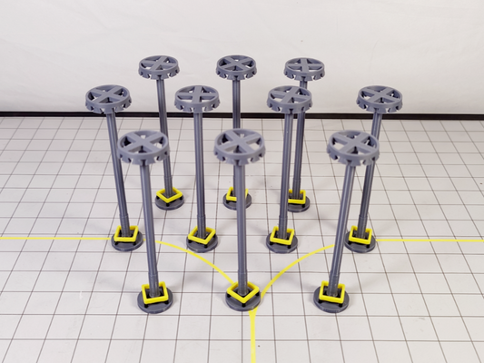 10x Airport Floodlights + Barriers Aircraft Building Models 1:200 Scale Diorama