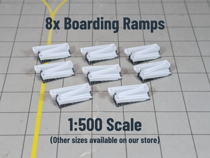 Aircraft GSE Boarding Ramps (x8) Airport Passenger Ramp Models 1:500 Diorama