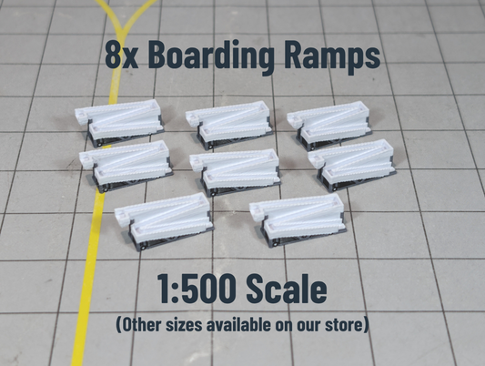 Aircraft GSE Boarding Ramps (x8) Airport Passenger Ramp Models 1:500 Diorama