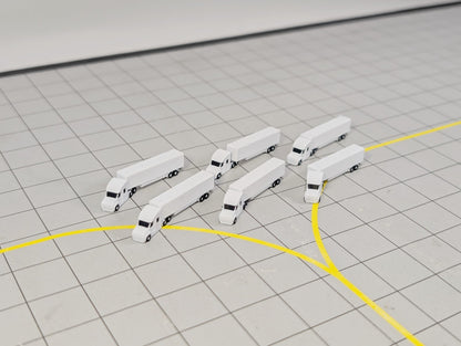 6x Trucks US style (Rotating) Airport GSE Service Vehicles 1:500 Scale Diorama