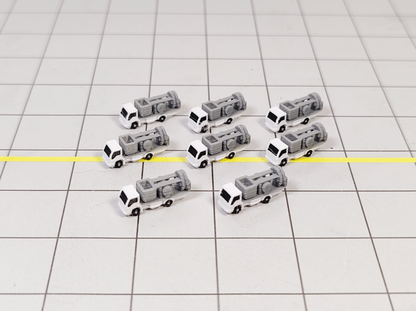 8x Refuelling Fuel Hose Trucks Airport GSE Service Vehicles 1:500 Scale Diorama