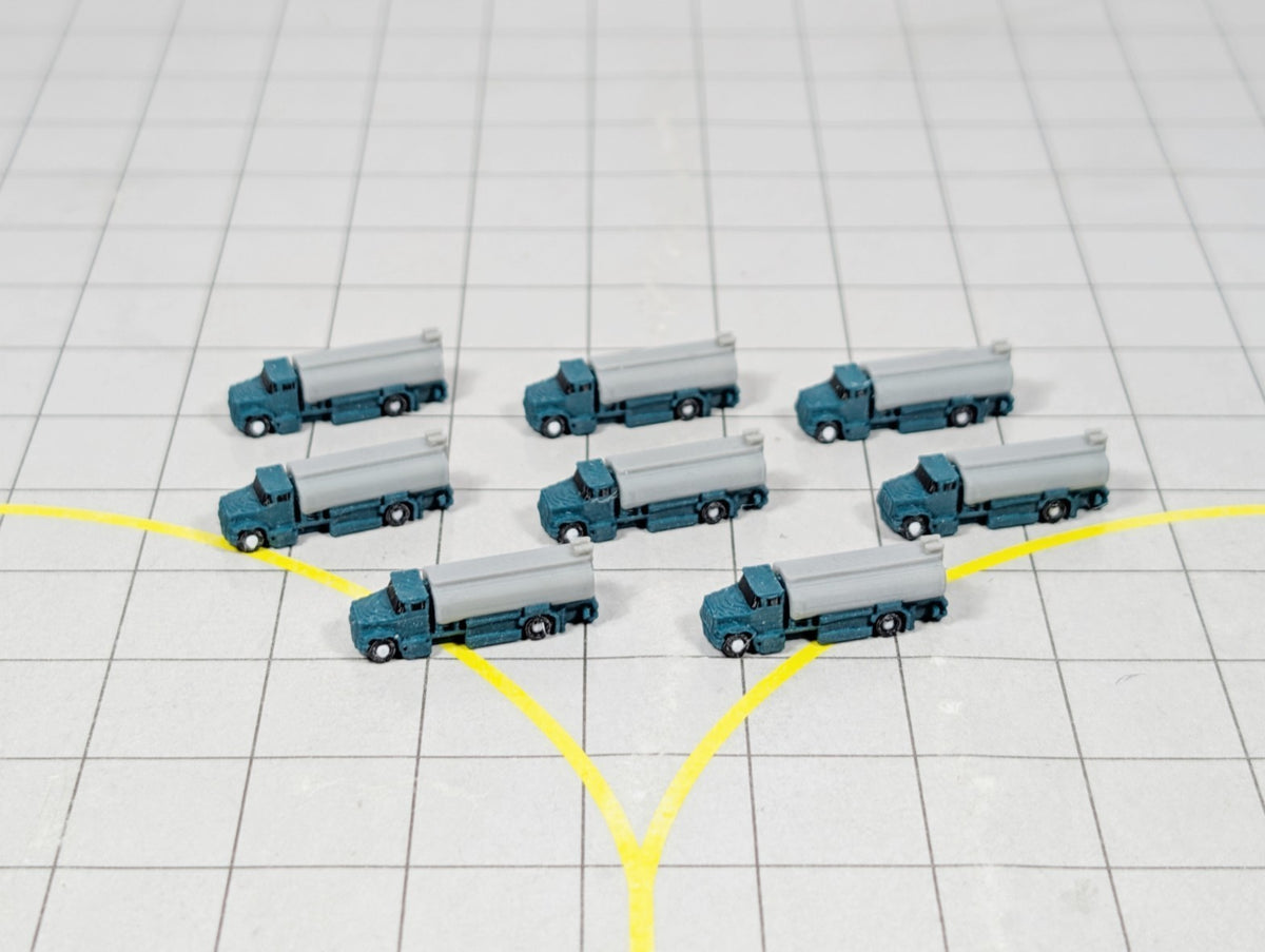 8x REFUELLING FUEL TRUCKS US Style Airport GSE Service Vehicles 1:400 Scale - Limited Edition