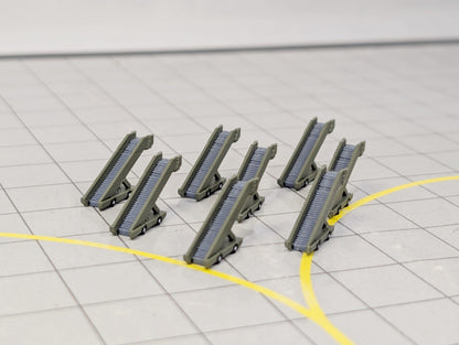 10x Widebody Aircraft Stairs Airport GSE Vehicles 1:400 Scale Diorama
