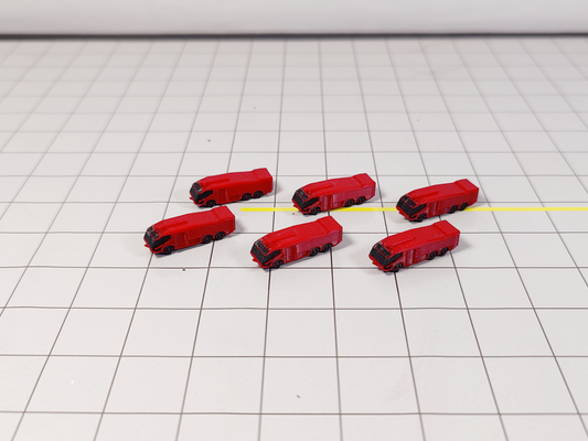 6x Red Airport Panther Fire Trucks Aircraft GSE Equipment 1:500 Scale Diorama