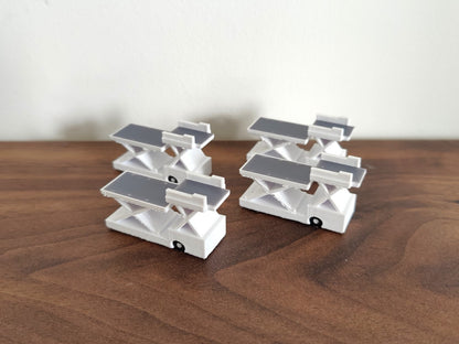 4x White Cargo ULD Container High Loader Lift GSE Airport Vehicles 1:200 Scale