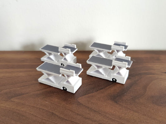 4x White Cargo ULD Container High Loader Lift GSE Airport Vehicles 1:200 Scale