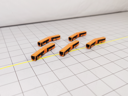 5x Airport Car Park Articulated Bendy Buses GSE 1:400 Scale Vehicle Models