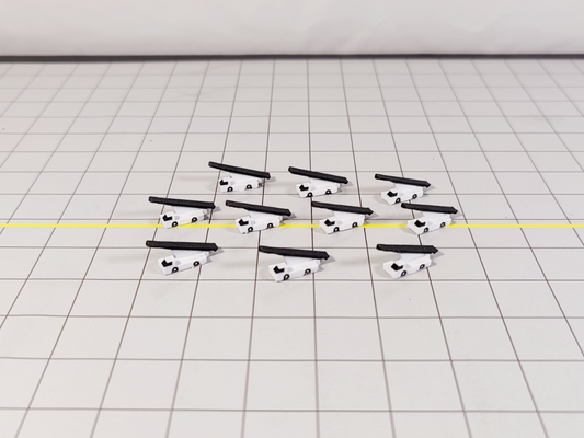 10x White Widebody Belt Bag Loaders GSE Airport Vehicles Models 1:400 Scale