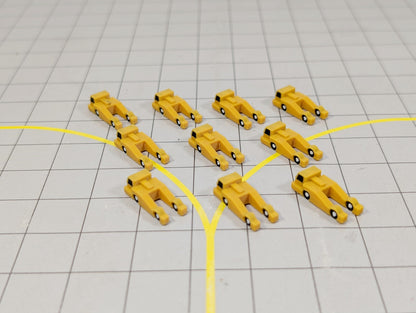 Aircraft Pushback Tugs (10x Yellow) Airport GSE White Vehicle Model 1:400 Scale