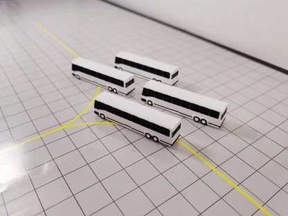 4x Greyhound Bus/Coach US style Airport GSE Vehicle Models 1:200 Scale Diorama