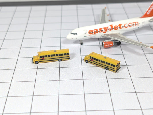 School Bus US Style (x10) Airport GSE Vehicles 1:400 Scale Aircraft Scenery
