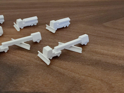 6x Aircraft Snow Plough/Gritter Trucks GSE Vehicles Models 1:400 Scale Diorama (Blank)