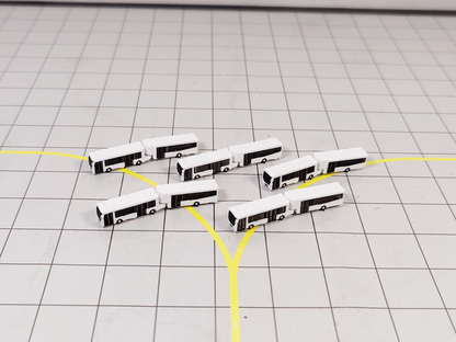 5x Airport Car Park Articulated Bendy Buses GSE 1:400 Scale Vehicle Models