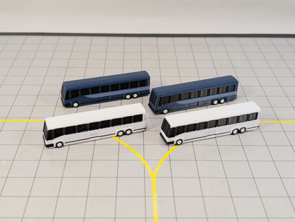 4x Greyhound Bus/Coach US style Airport GSE Vehicle Models 1:200 Scale Diorama