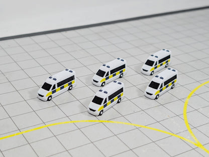 5x Police Vans/Minibus Emergency Airport GSE 1:200 Scale Diorama Vehicles