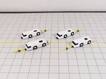 4x White Aircraft Tugs/Tractors + Tow Bars Airport GSE Models 1:200 Diorama
