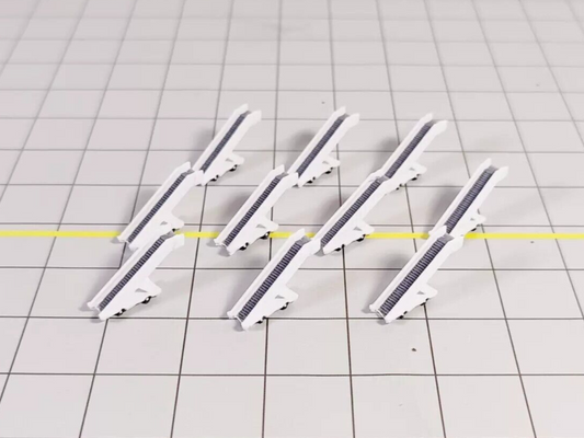 10x White Widebody Aircraft Stairs Airport GSE Vehicle Set 1:500 Scale Diorama