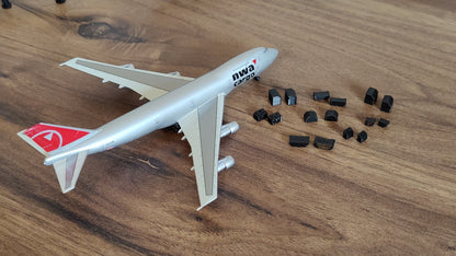 16x Set of ULD Aircraft Containers Grey/Black/White 1:400 Scale Airport Diorama