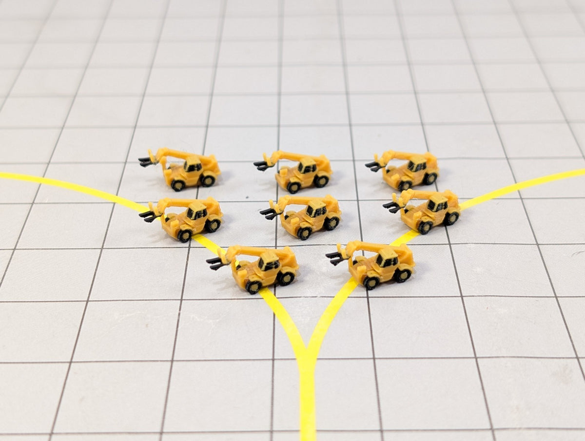 Telehandler Fork Lift (x8) Airport Construction/Cargo GSE Vehicles 1:500 Scale