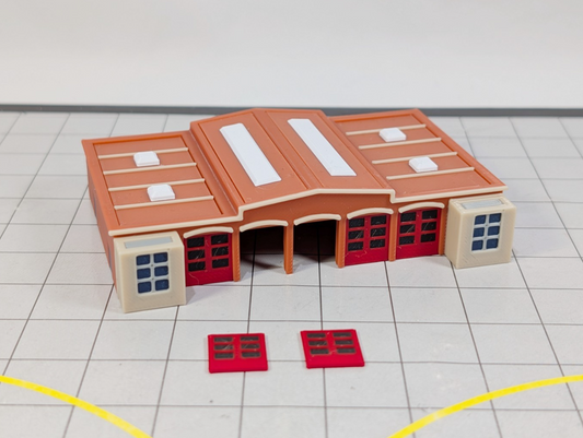 Fire Station Airport Building 1:400 Scale Model Red Brick style Scenery Diorama