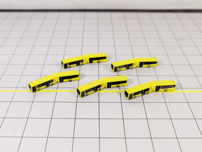 5x Airport Car Park Articulated Bendy Buses GSE 1:400 Scale Vehicle Models
