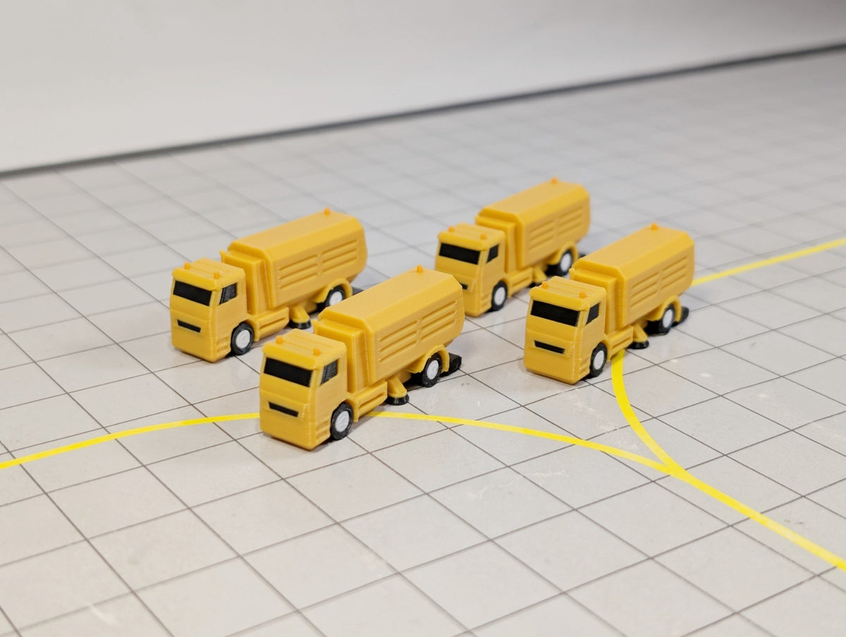 4x Airport Sweeper GSE Trucks Airport Vehicles 1:200 Scale Diorama