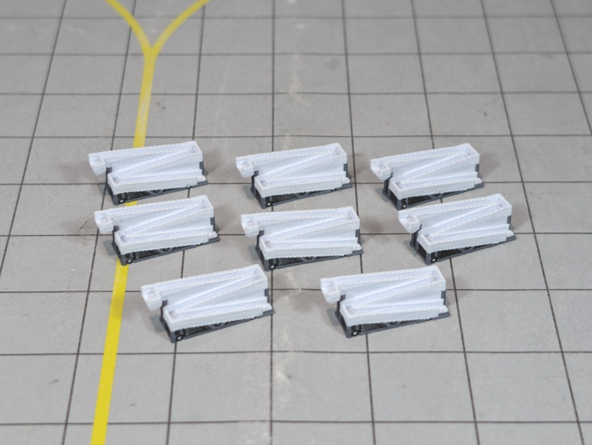 Aircraft GSE Boarding Ramps (x8) Airport Passenger Ramp Models 1:500 Diorama