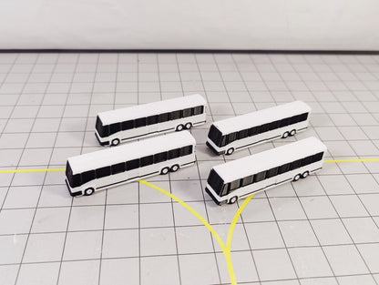 4x Greyhound Bus/Coach US style Airport GSE Vehicle Models 1:200 Scale Diorama