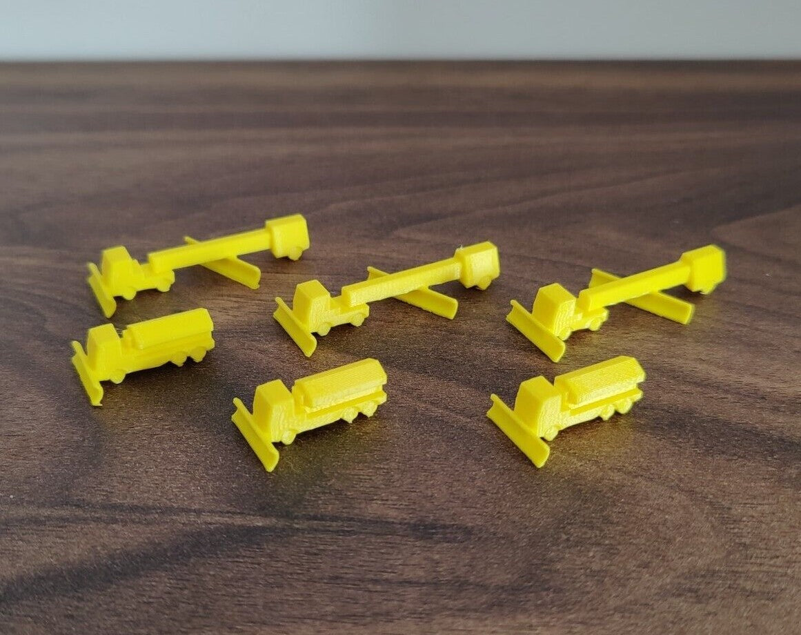 6x Aircraft Snow Plough/Gritter Trucks GSE Vehicles Models 1:400 Scale Diorama (Blank)