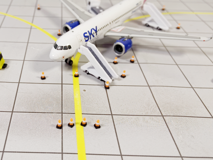 100x Orange/White Traffic Cones Airport Stand GSE Models 1:500 Scale Diorama